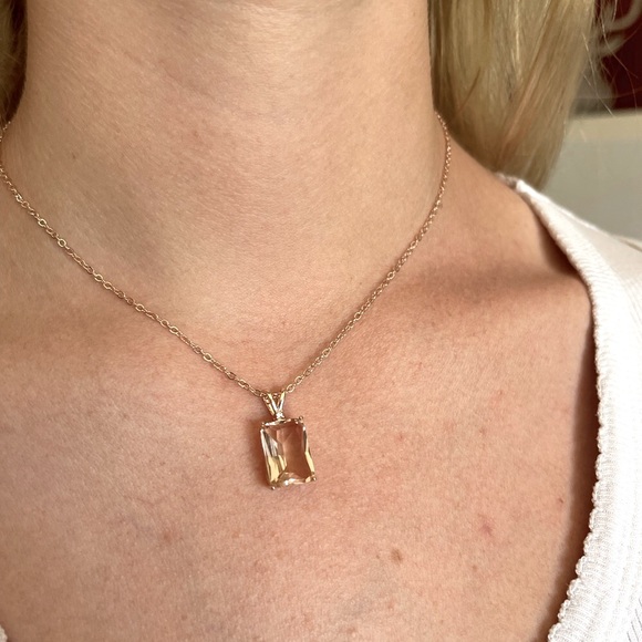18k Rose gold plated morganite pendant - Picture 5 of 8